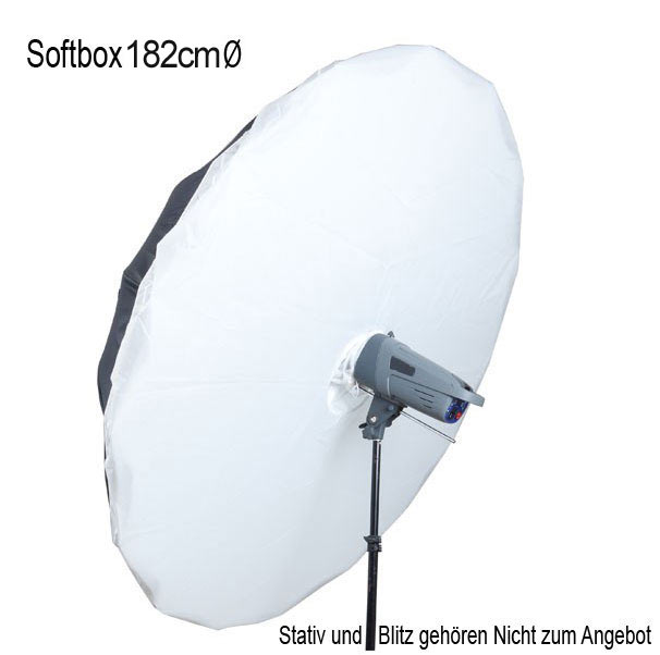Phottix Para-Pro 60 Zoll, 182cm Softbox Schirm mit Innenreflektor