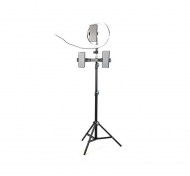 JJC ZB-7, 25cm LED Foto Leuchten Ring Licht Kit mit Stativ, Haltern und Fernbedienung