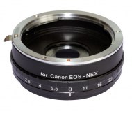 Adapterring für EOS Objektive an Sony E-Mount mit eingebautem manuellem Blendenring