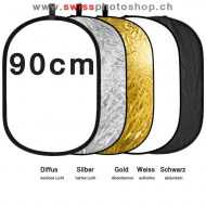 60-90cm, 5 in 1 Hintergrund-Reflektor Diffusor, silber, gold, weiss, schwarz, faltbar