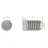 Schaftschraube 1/2 Zoll UNC Chromstahl A2, 12.7mm Länge